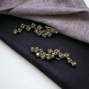 Diamond/gold climber earrings